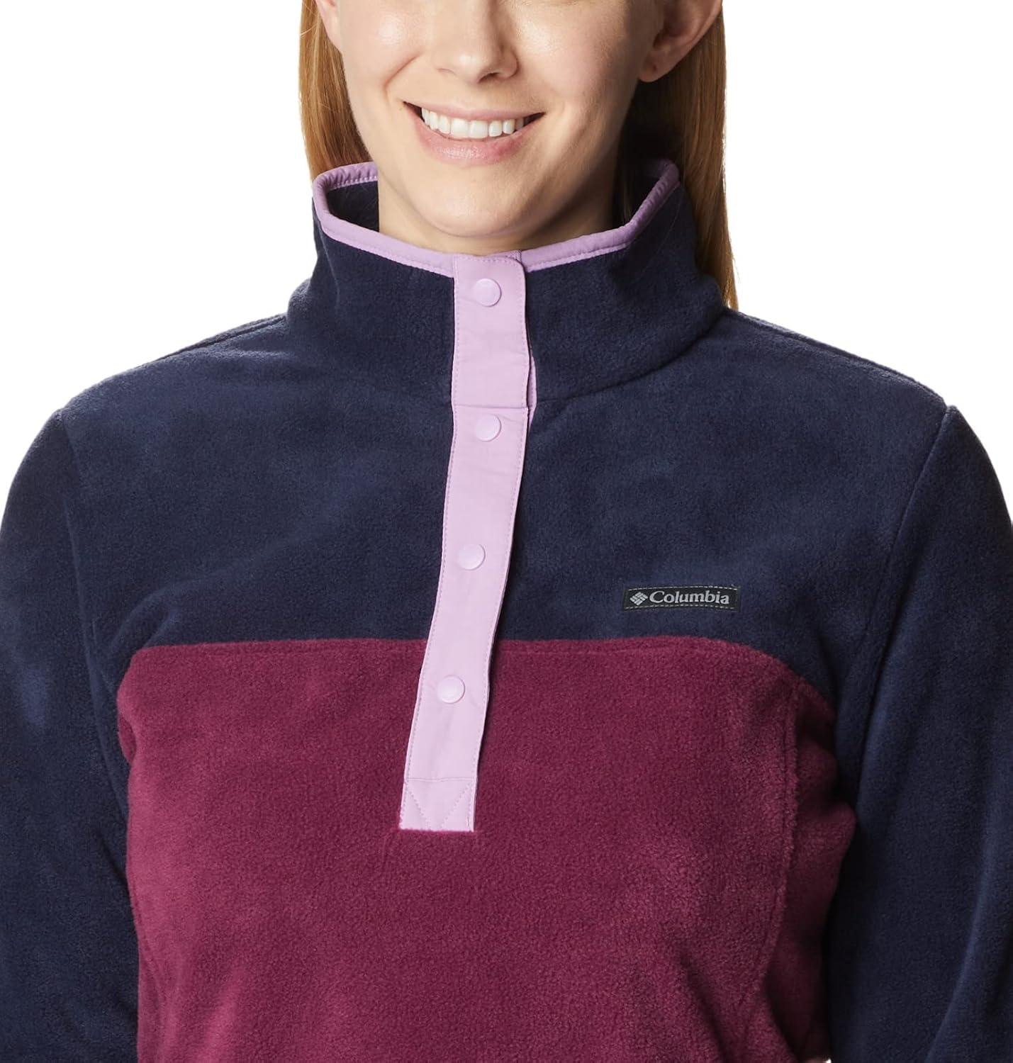 imageColumbia Womens Benton Springs Half Snap II Pull Over Fleece Jacket Dark StoneCanoeVintage Blue 3XMarionberryDark NocturnalGumdrop