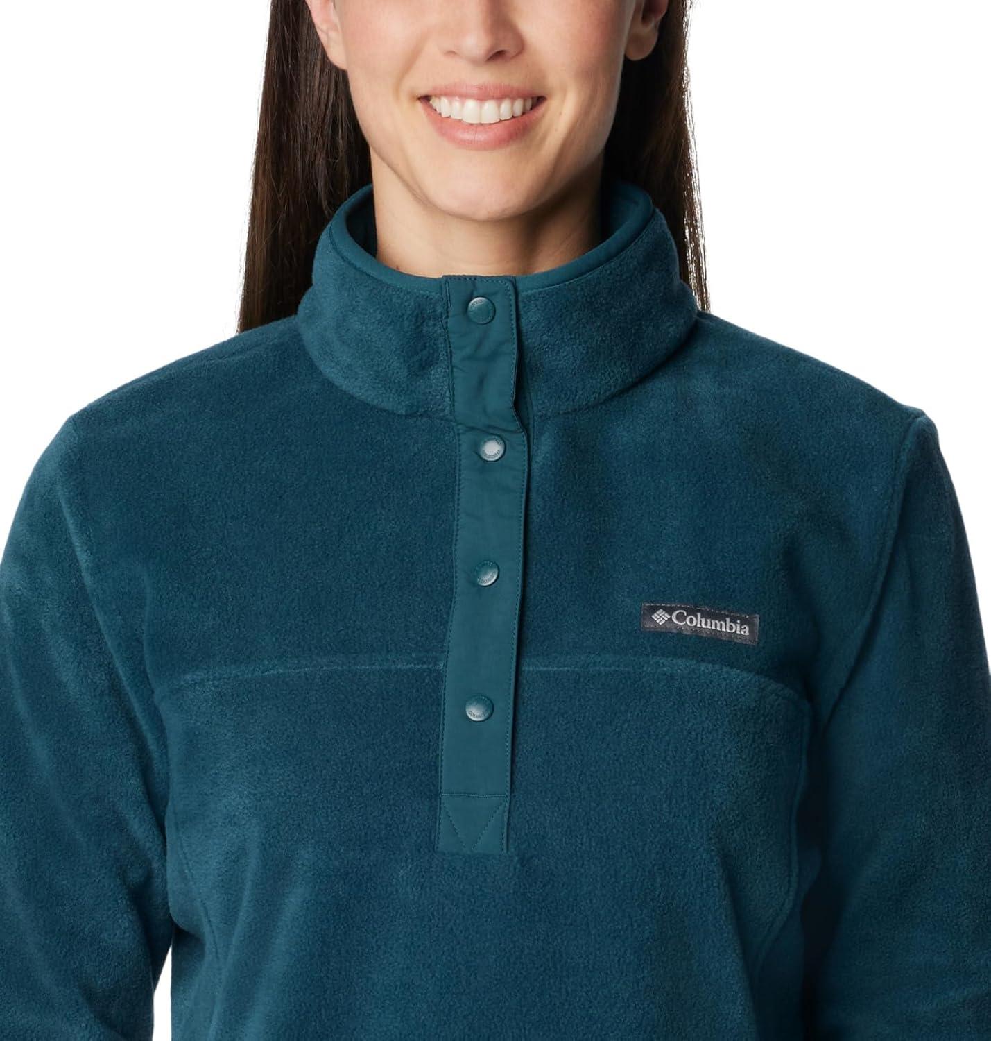 imageColumbia Womens Benton Springs Half Snap II Pull Over Fleece Jacket Dark StoneCanoeVintage Blue 3XNight Wave