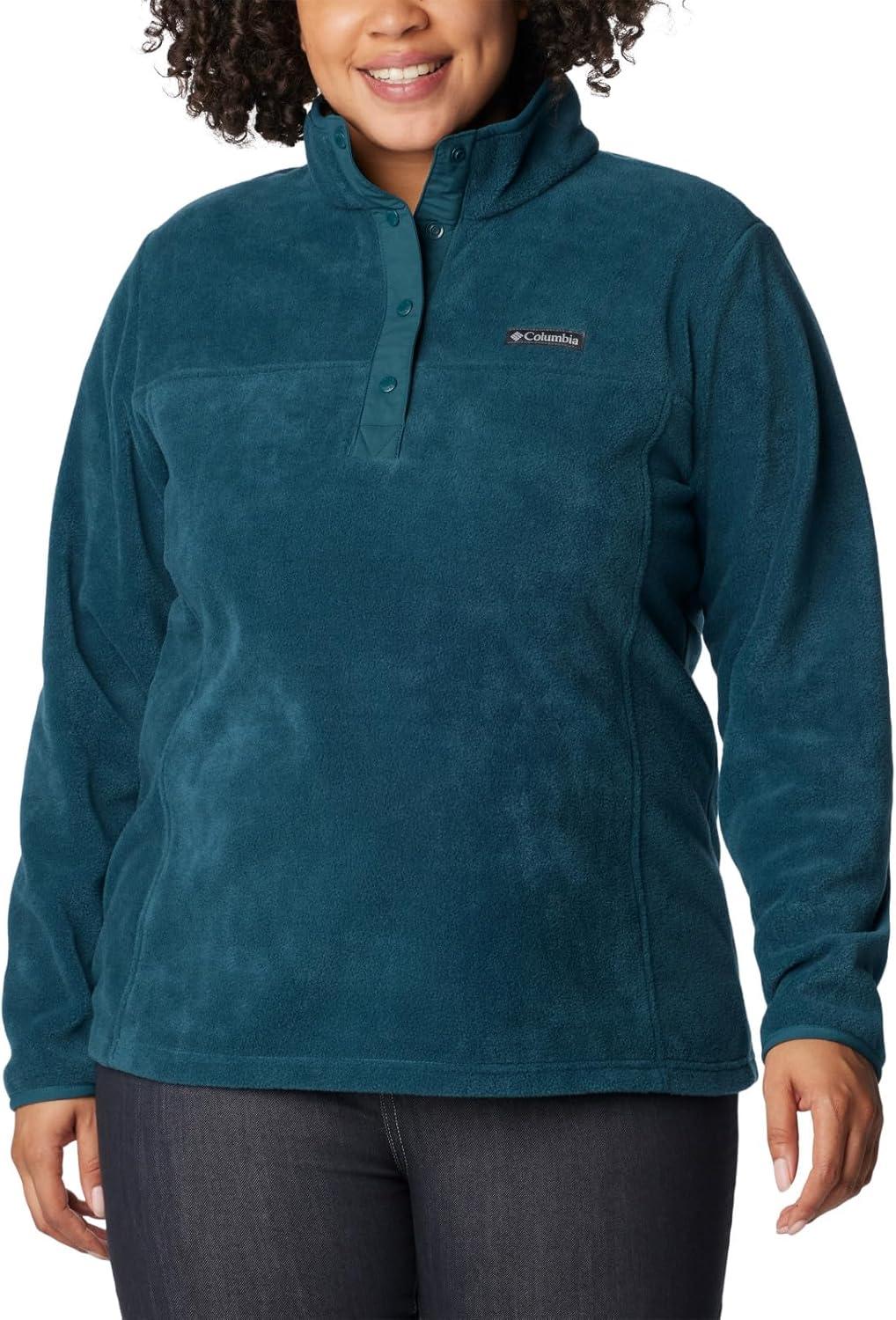 imageColumbia Womens Benton Springs Half Snap II Pull Over Fleece Jacket Dark StoneCanoeVintage Blue 3XNight Wave