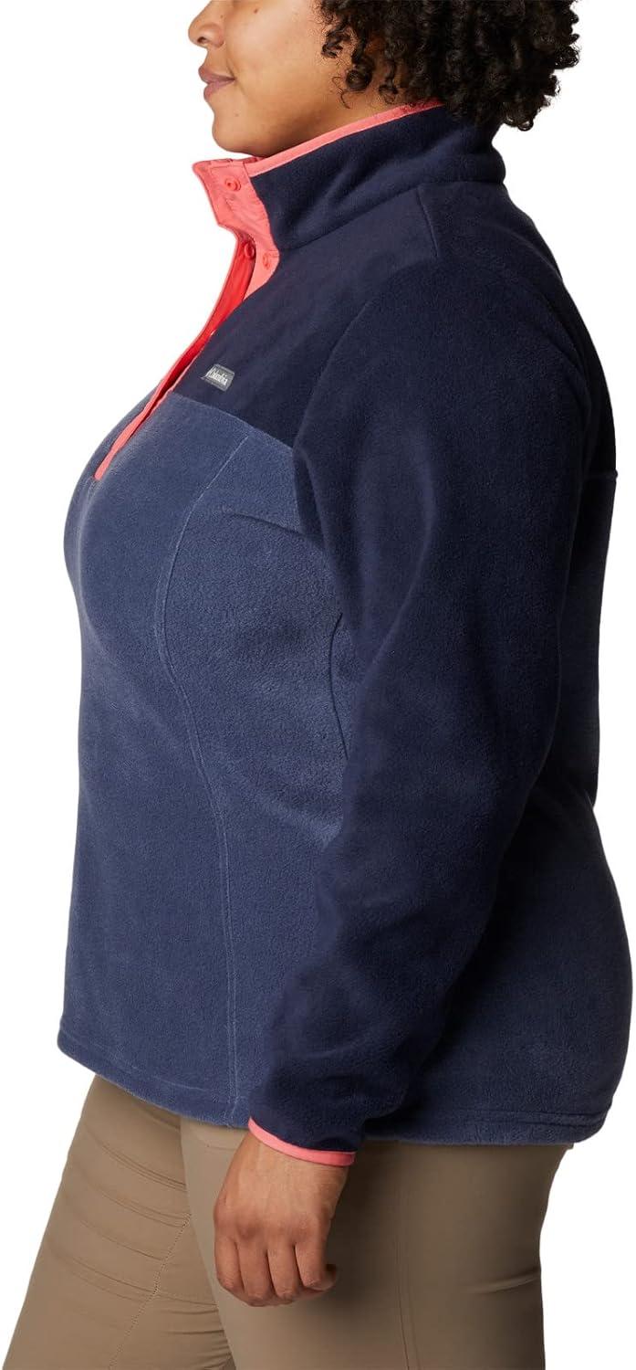 imageColumbia Womens Benton Springs Half Snap II Pull Over Fleece Jacket Dark StoneCanoeVintage Blue 3XNocturnalDark Nocturnal