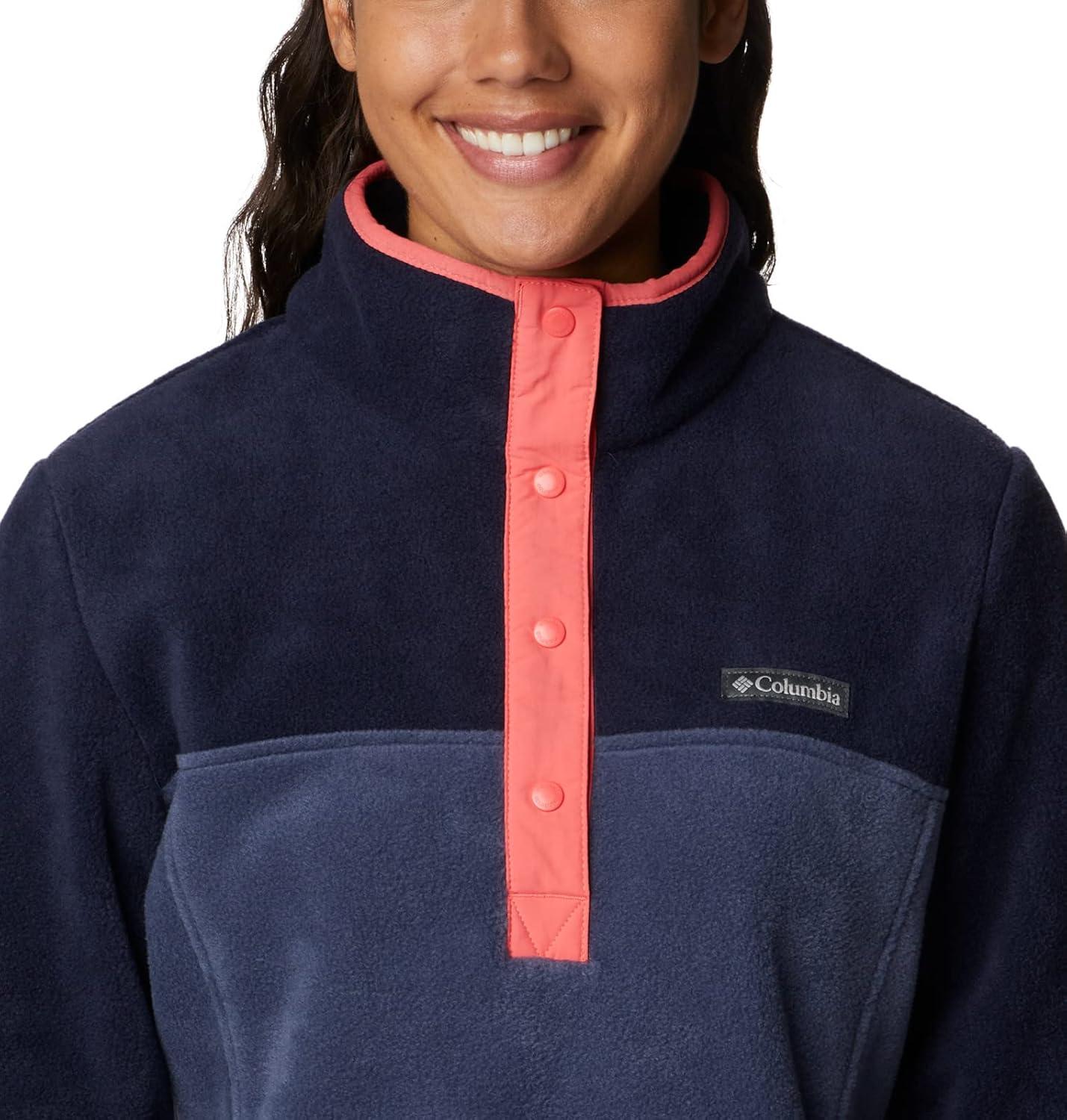 imageColumbia Womens Benton Springs Half Snap II Pull Over Fleece Jacket Dark StoneCanoeVintage Blue 3XNocturnalDark Nocturnal