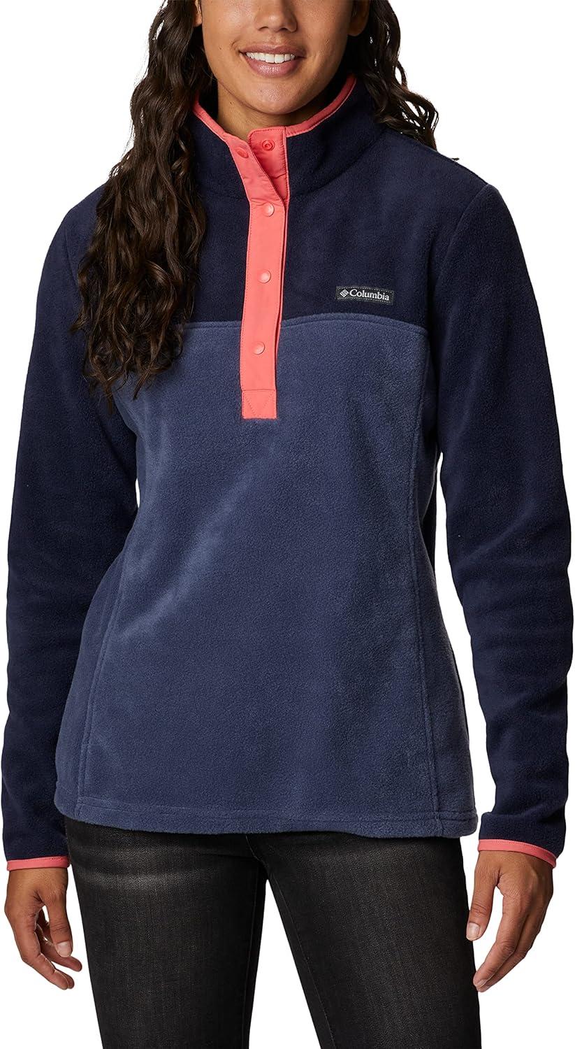 imageColumbia Womens Benton Springs Half Snap II Pull Over Fleece Jacket Dark StoneCanoeVintage Blue 3XNocturnalDark Nocturnal