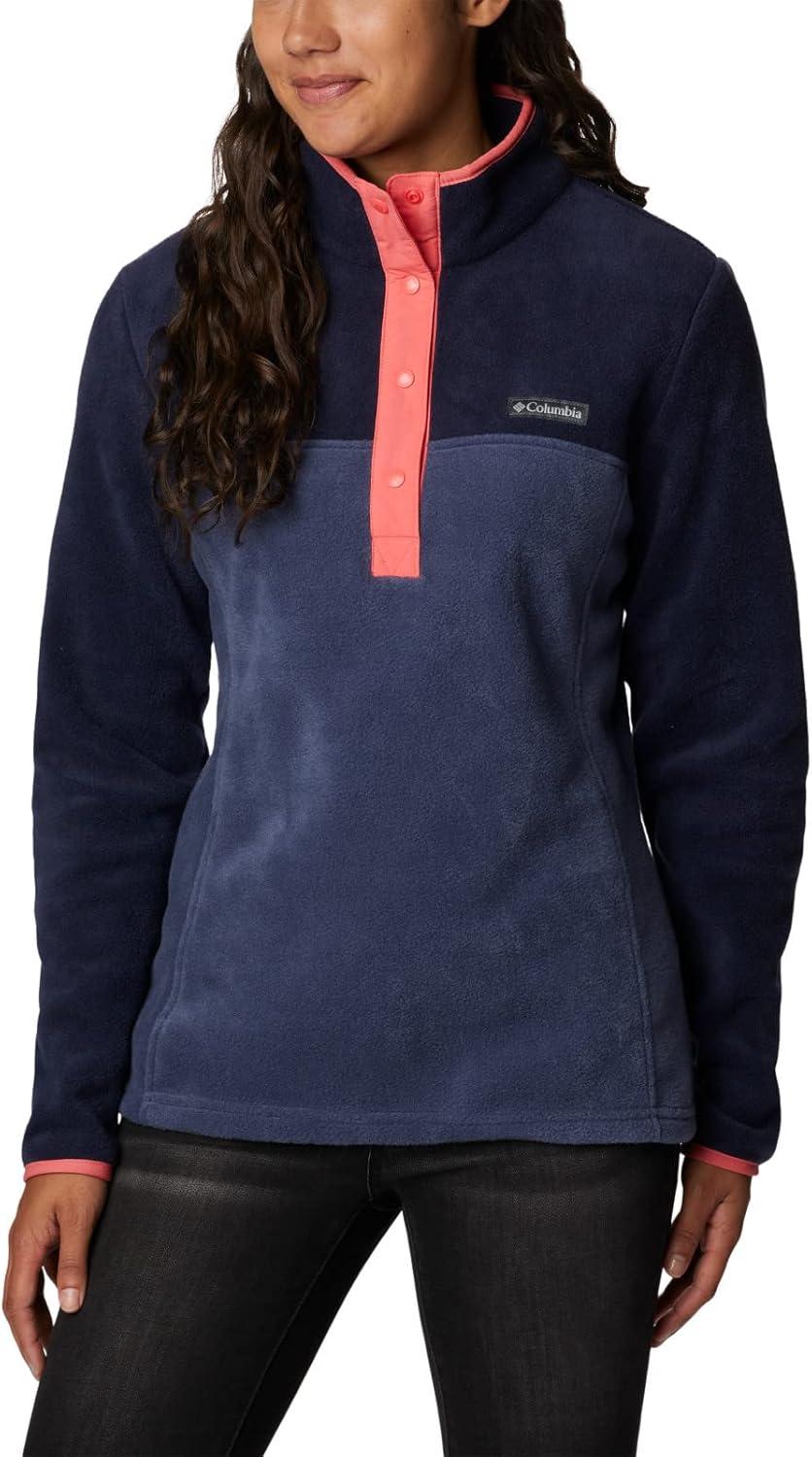 imageColumbia Womens Benton Springs Half Snap II Pull Over Fleece Jacket Dark StoneCanoeVintage Blue 3XNocturnalDark Nocturnal