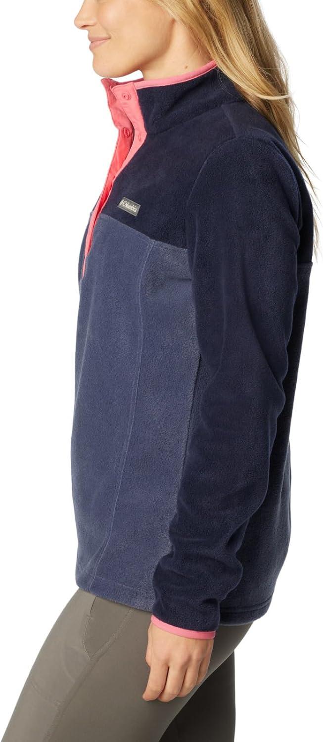 imageColumbia Womens Benton Springs Half Snap II Pull Over Fleece Jacket Dark StoneCanoeVintage Blue 3XNocturnalDark NocturnalCamellia Rose