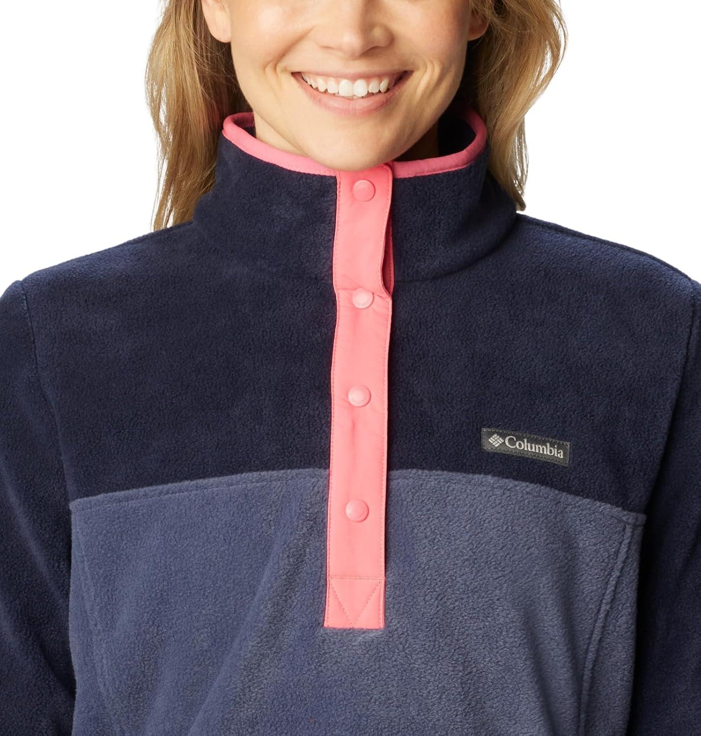imageColumbia Womens Benton Springs Half Snap II Pull Over Fleece Jacket Dark StoneCanoeVintage Blue 3XNocturnalDark NocturnalCamellia Rose