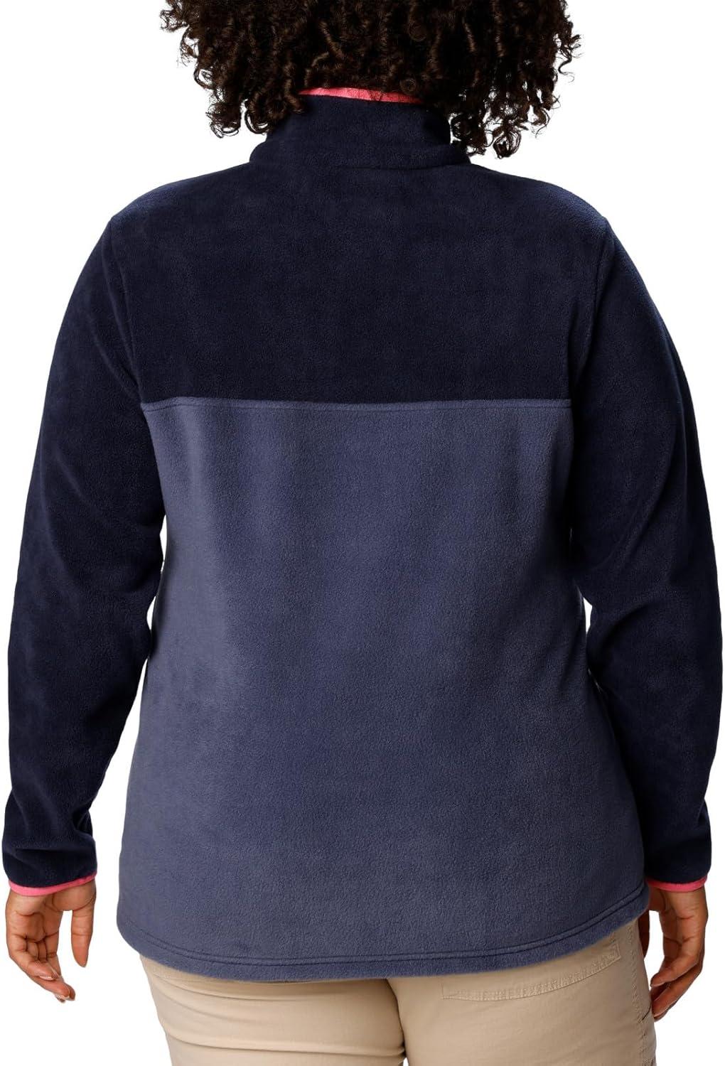 imageColumbia Womens Benton Springs Half Snap II Pull Over Fleece Jacket Dark StoneCanoeVintage Blue 3XNocturnalDark NocturnalCamellia Rose