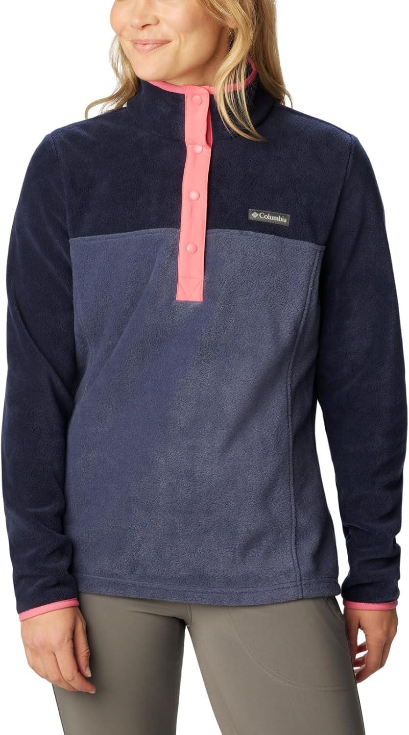 imageColumbia Womens Benton Springs Half Snap II Pull Over Fleece Jacket Dark StoneCanoeVintage Blue 3XNocturnalDark NocturnalCamellia Rose