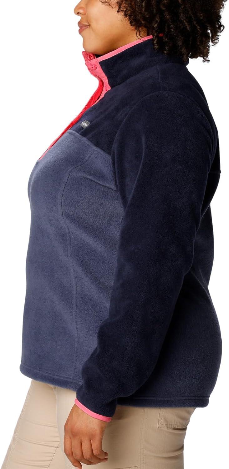 imageColumbia Womens Benton Springs Half Snap II Pull Over Fleece Jacket Dark StoneCanoeVintage Blue 3XNocturnalDark NocturnalCamellia Rose