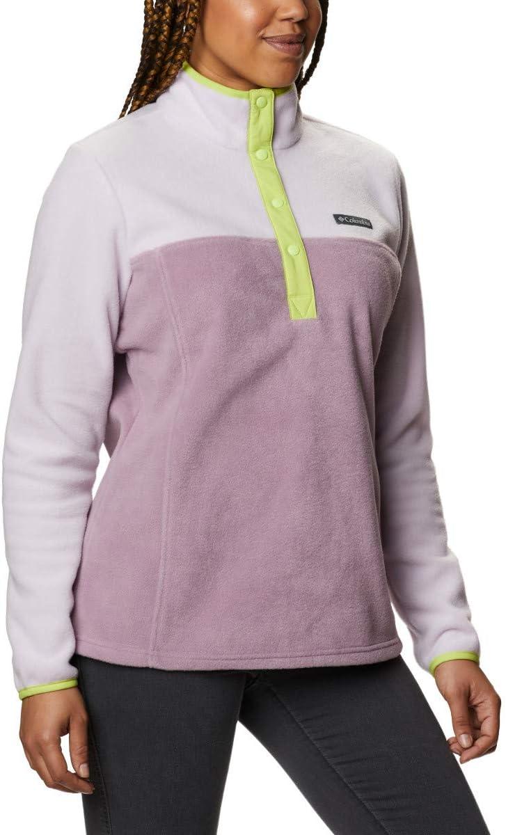 imageColumbia Womens Benton Springs Half Snap II Pull Over Fleece Jacket Dark StoneCanoeVintage Blue 3XPale LilacWinter Mauve