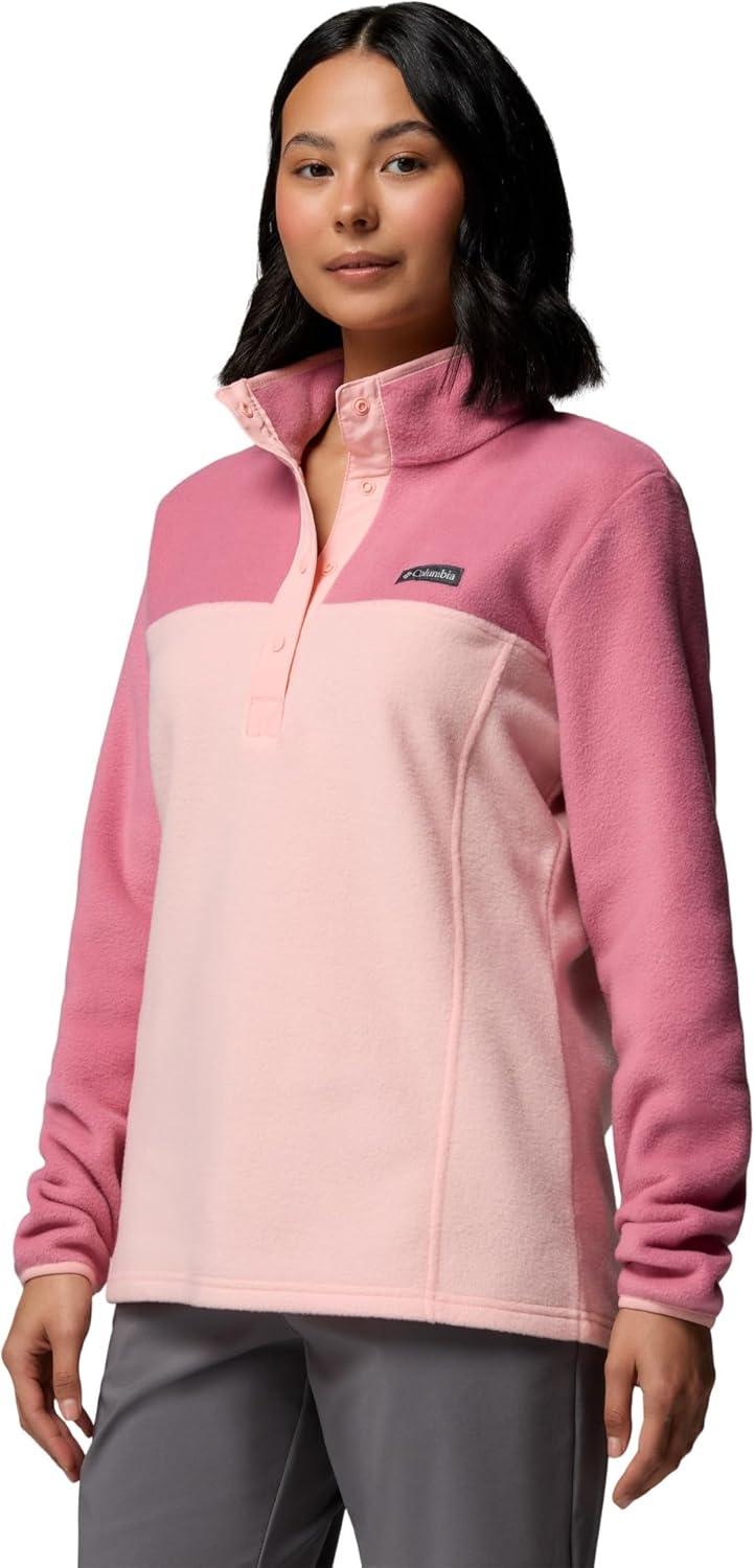 imageColumbia Womens Benton Springs Half Snap II Pull Over Fleece Jacket Dark StoneCanoeVintage Blue 3XPink SandRosette