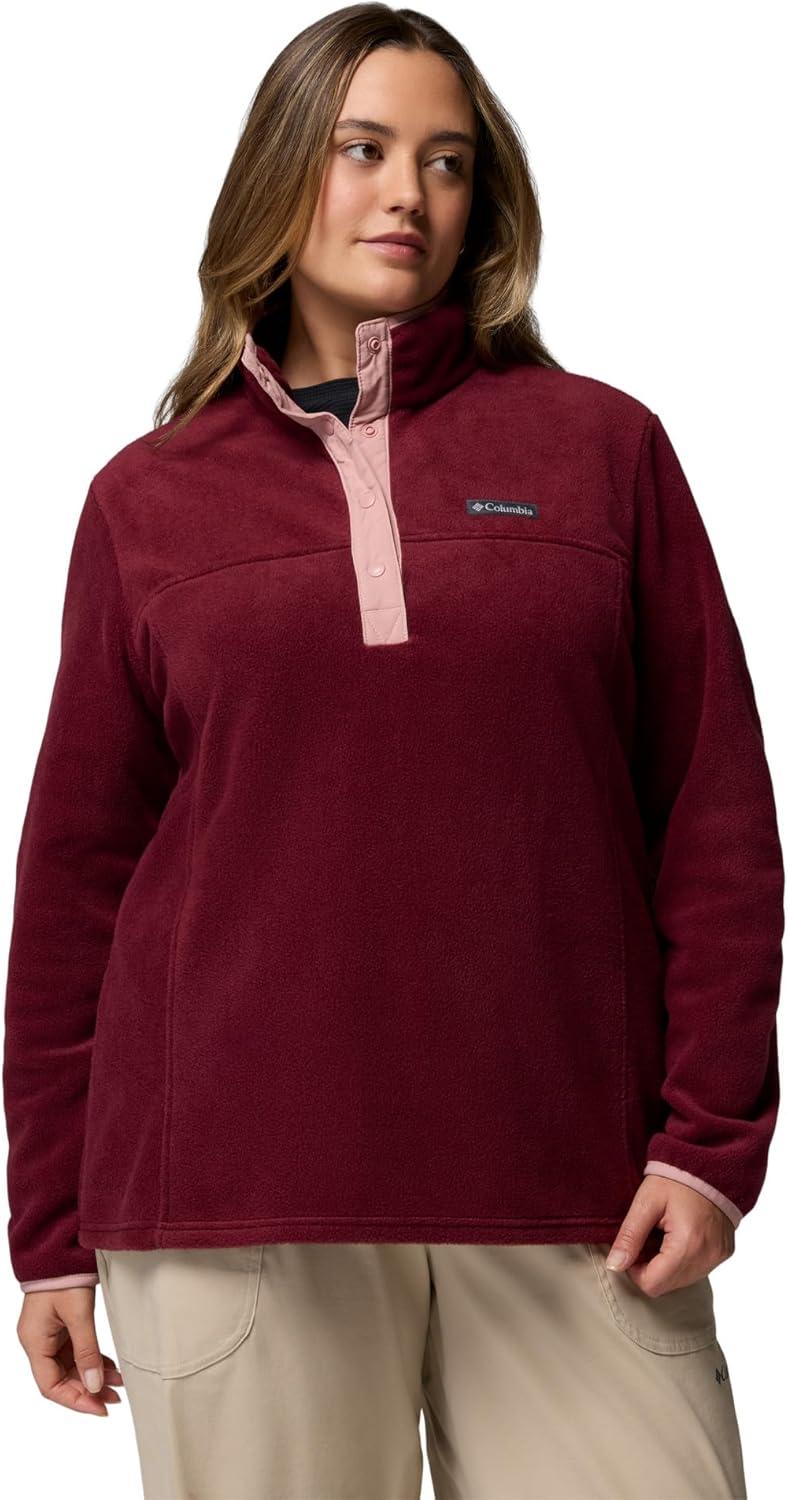 imageColumbia Womens Benton Springs Half Snap II Pull Over Fleece Jacket Dark StoneCanoeVintage Blue 3XRich WineEraser Pink