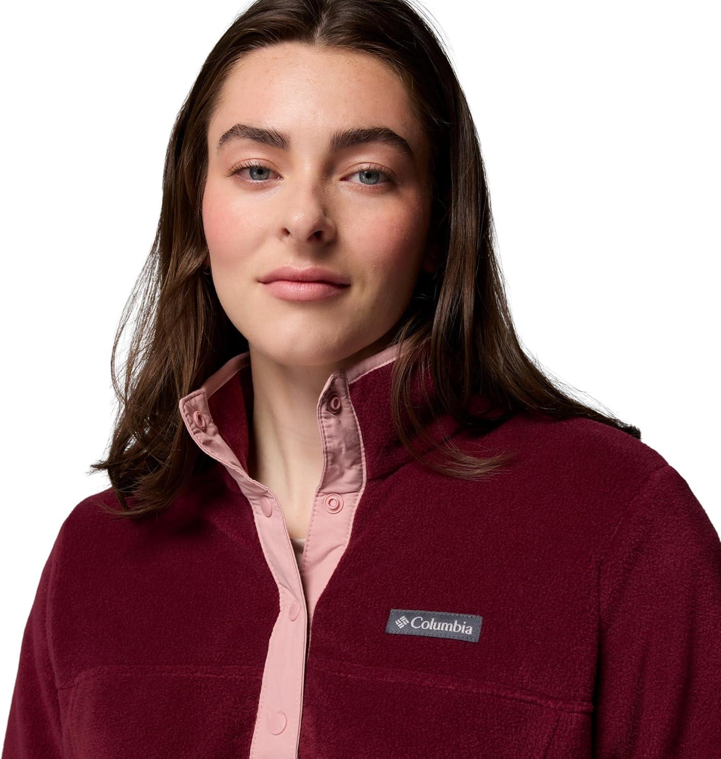 imageColumbia Womens Benton Springs Half Snap II Pull Over Fleece Jacket Dark StoneCanoeVintage Blue 3XRich WineEraser Pink