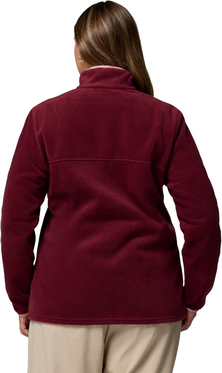 imageColumbia Womens Benton Springs Half Snap II Pull Over Fleece Jacket Dark StoneCanoeVintage Blue 3XRich WineEraser Pink