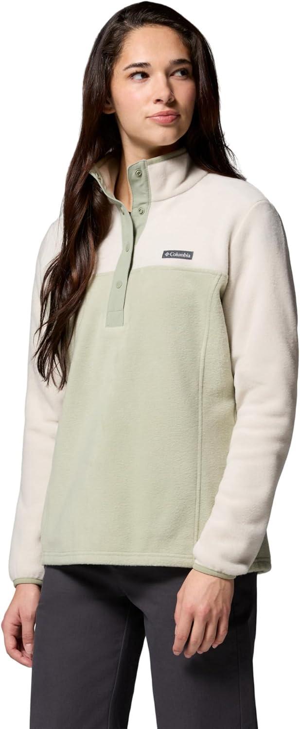 imageColumbia Womens Benton Springs Half Snap II Pull Over Fleece Jacket Dark StoneCanoeVintage Blue 3XSafariDark Stone