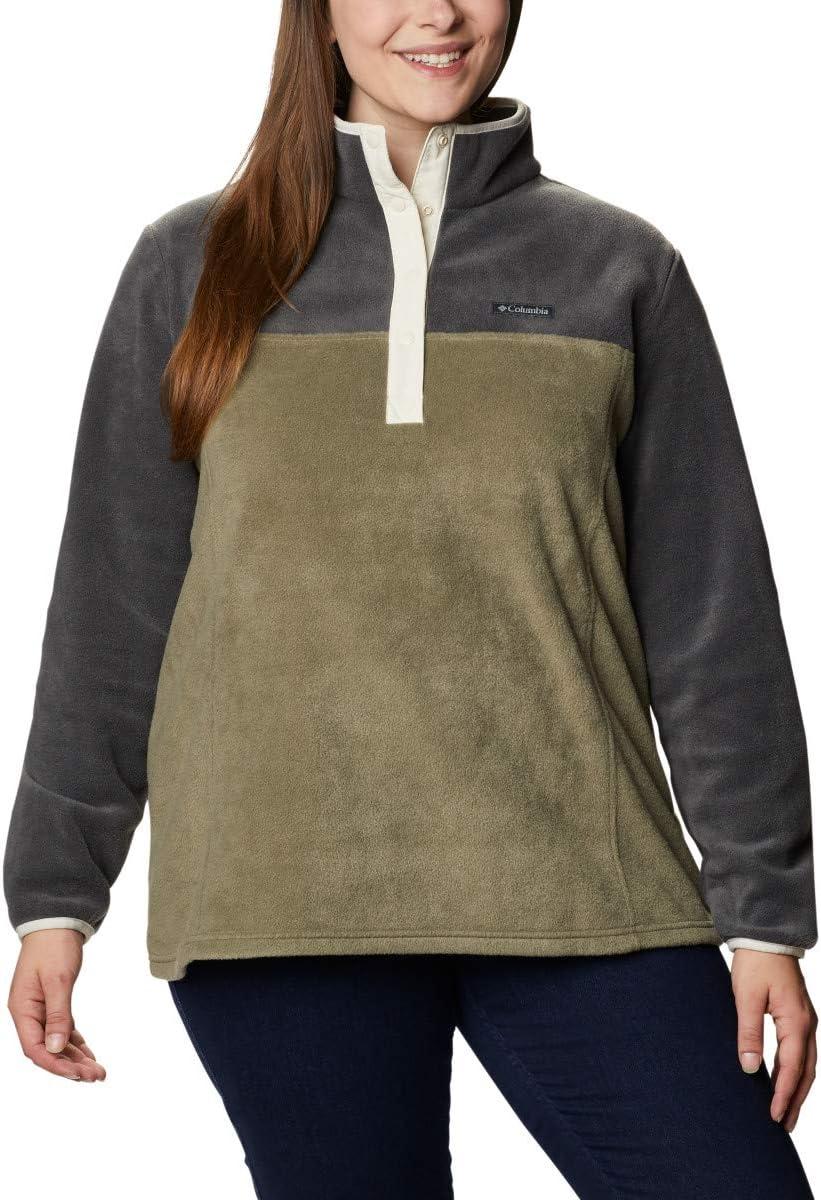 imageColumbia Womens Benton Springs Half Snap II Pull Over Fleece Jacket Dark StoneCanoeVintage Blue 3XSharkStone Green