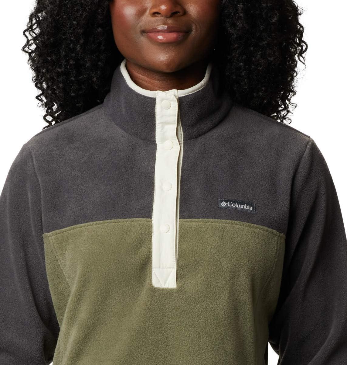 imageColumbia Womens Benton Springs Half Snap II Pull Over Fleece Jacket Dark StoneCanoeVintage Blue 3XSharkStone Green