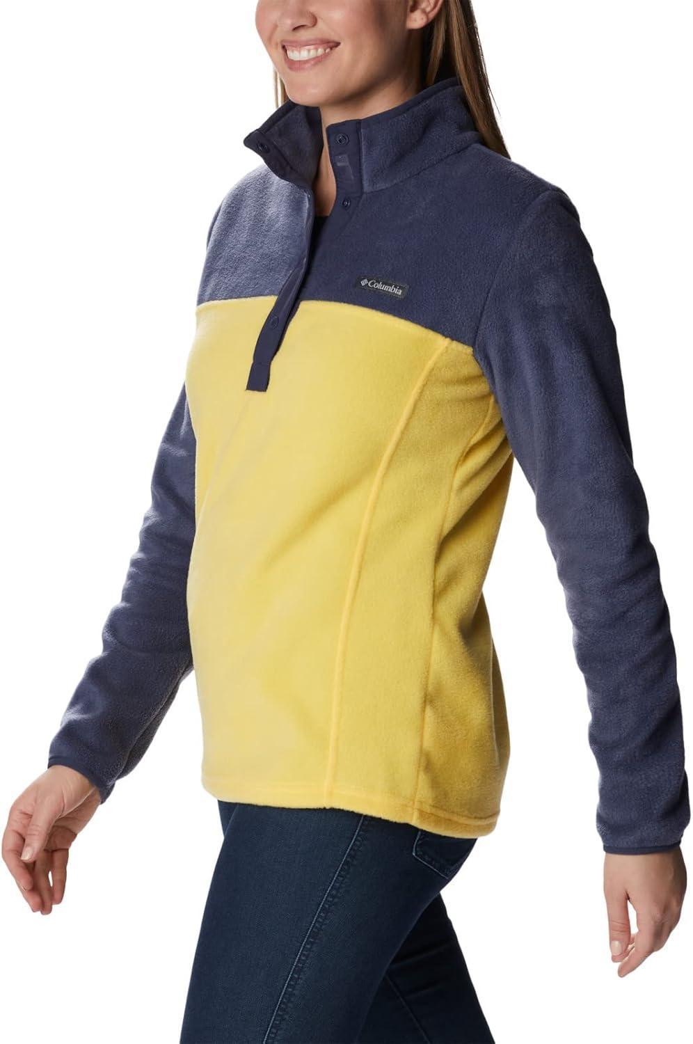 imageColumbia Womens Benton Springs Half Snap II Pull Over Fleece Jacket Dark StoneCanoeVintage Blue 3XSun GlowNocturnal