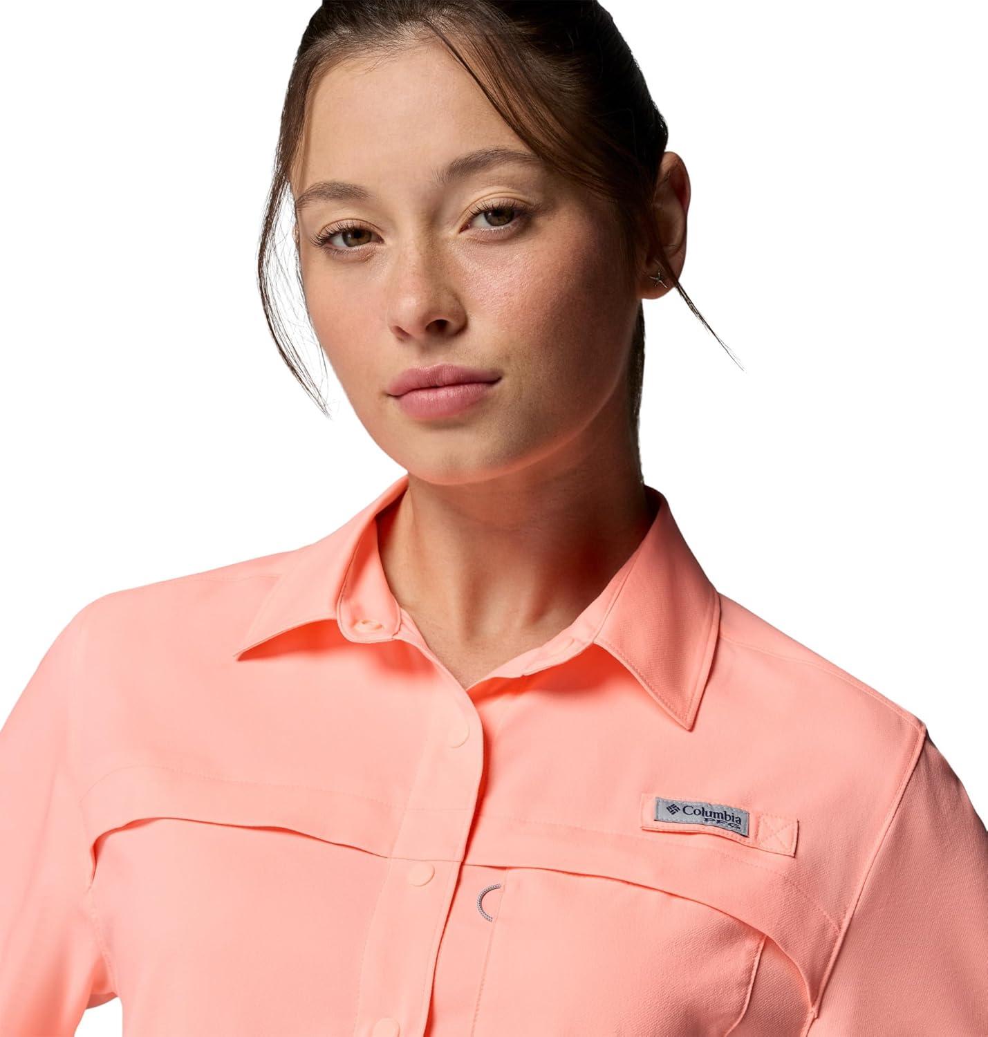imageColumbia Womens PFG Castback Woven Short SleeveTiki Pink