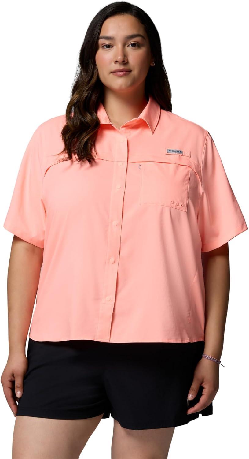 imageColumbia Womens PFG Castback Woven Short SleeveTiki Pink