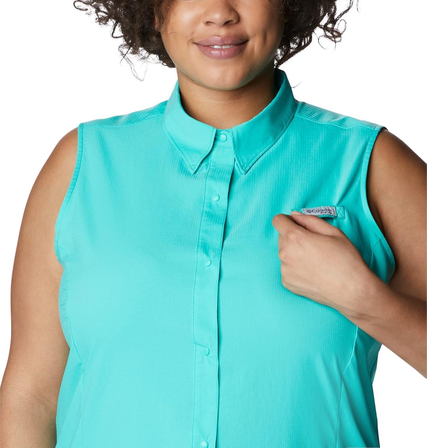 imageColumbia Womens PFG Tamiami Sleeveless ShirtElectric Turquoise