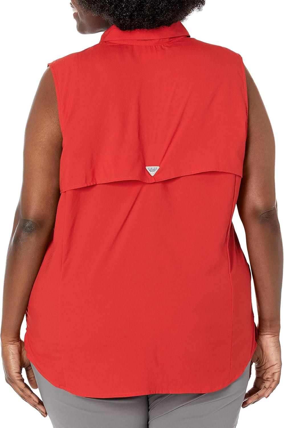 imageColumbia Womens PFG Tamiami Sleeveless ShirtRed Hibiscus