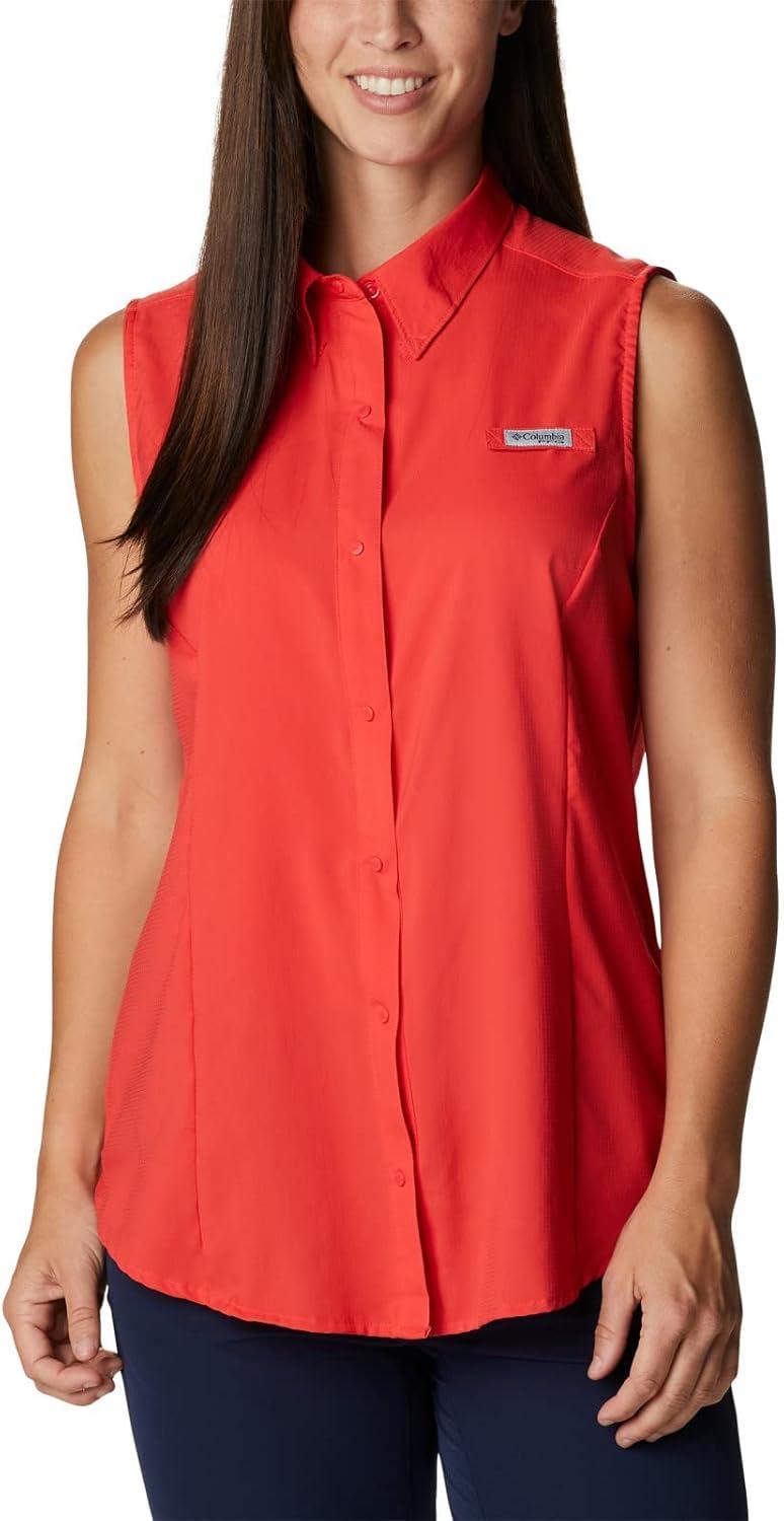 imageColumbia Womens PFG Tamiami Sleeveless ShirtRed Hibiscus
