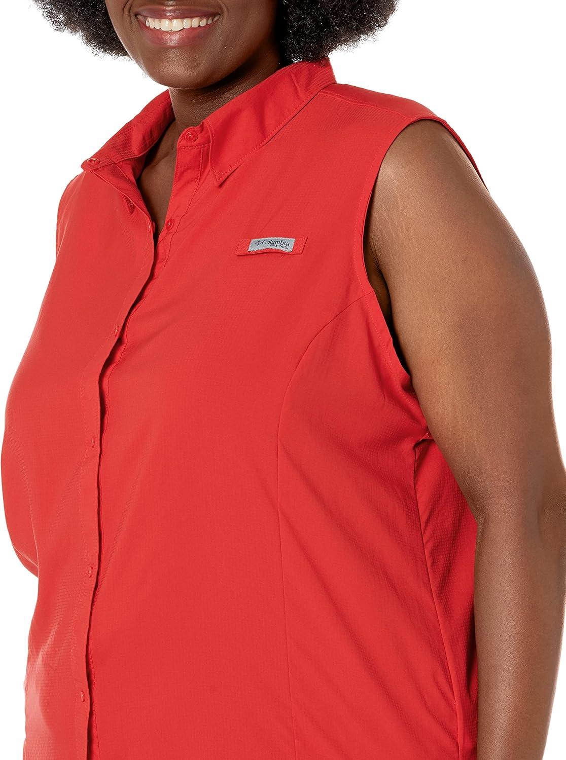 imageColumbia Womens PFG Tamiami Sleeveless ShirtRed Hibiscus