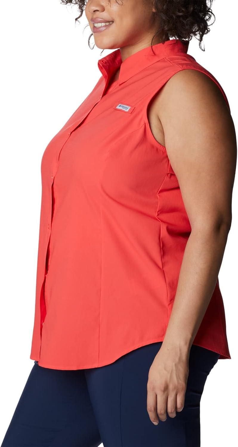 imageColumbia Womens PFG Tamiami Sleeveless ShirtRed Hibiscus