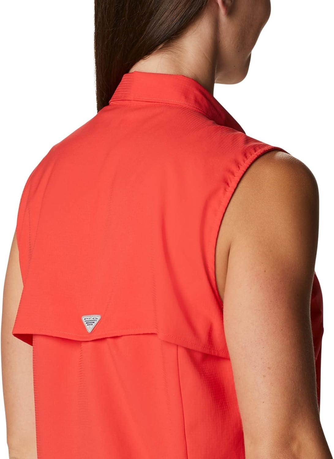 imageColumbia Womens PFG Tamiami Sleeveless ShirtRed Hibiscus