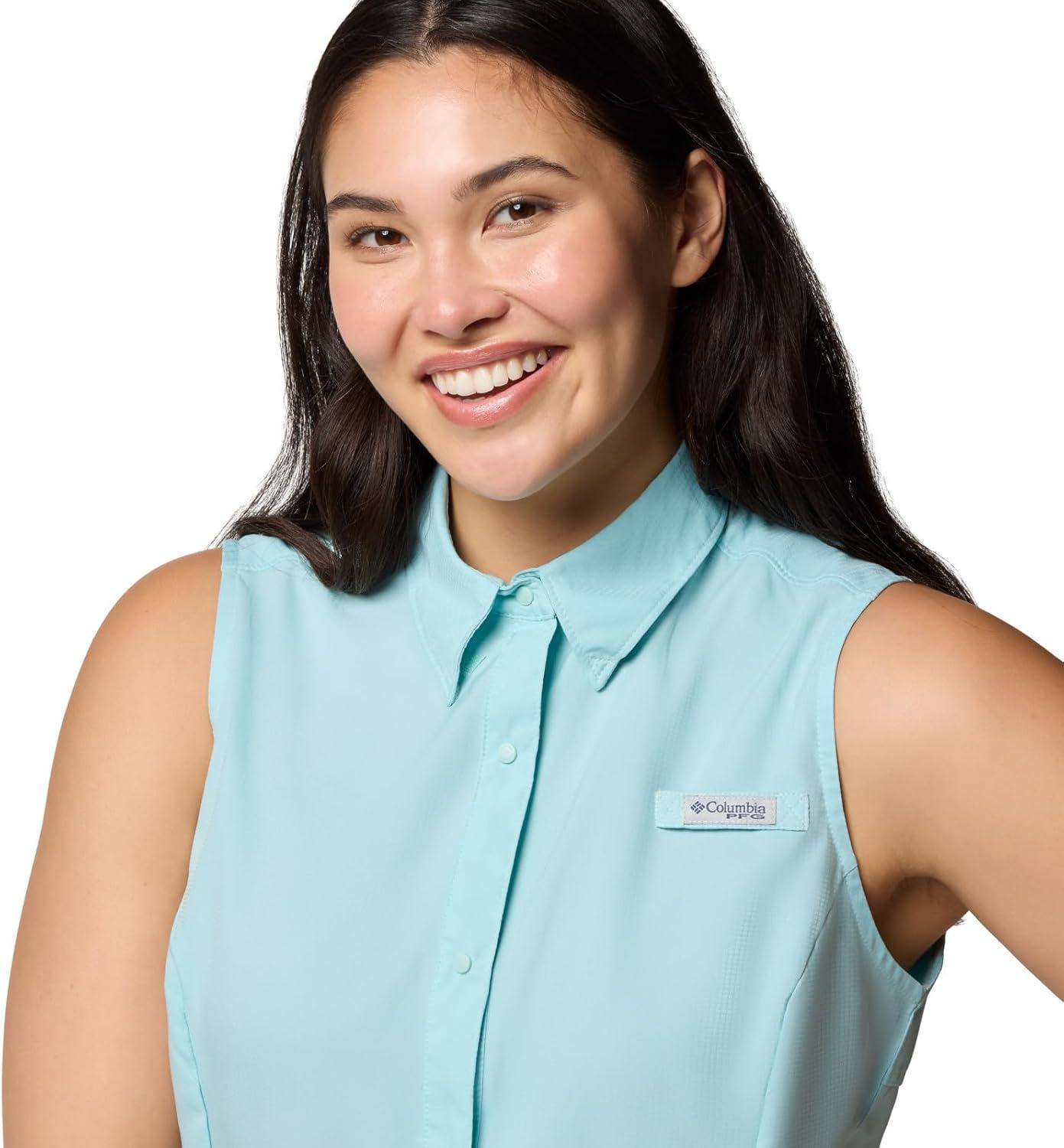 imageColumbia Womens PFG Tamiami Sleeveless ShirtSpray