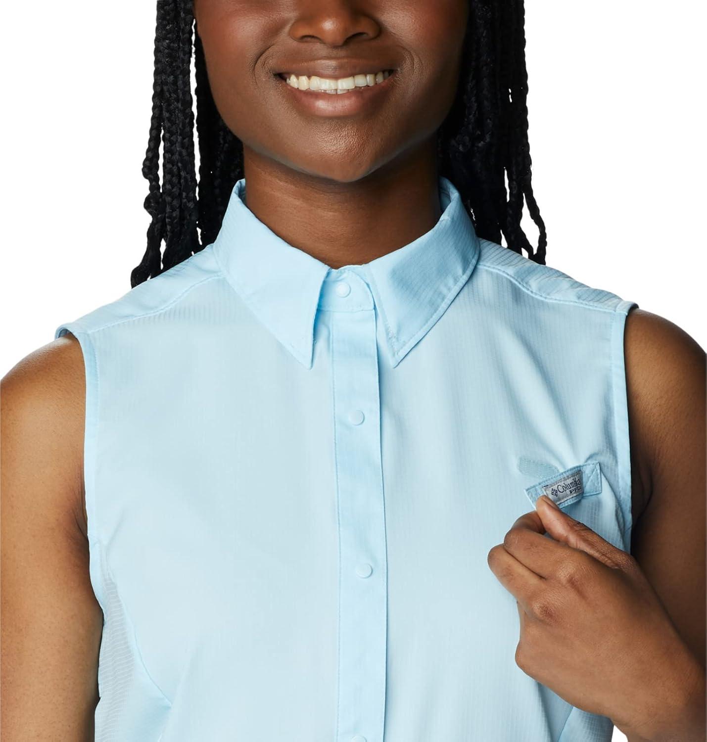 imageColumbia Womens PFG Tamiami Sleeveless ShirtSpring Blue