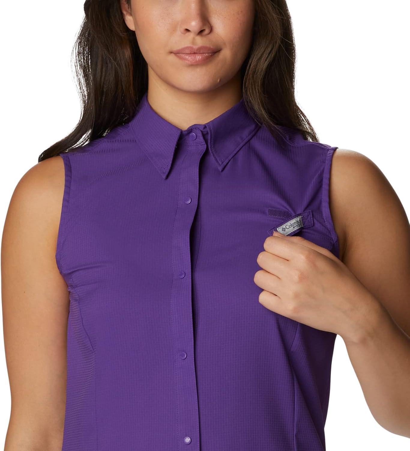 imageColumbia Womens PFG Tamiami Sleeveless ShirtVivid Purple