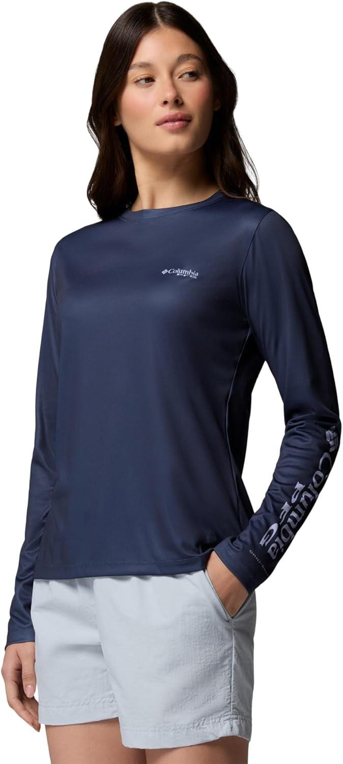 imageColumbia Womens PFG Tidal Tee Original Chill Long SleeveNocturnalPfg Inagua Script