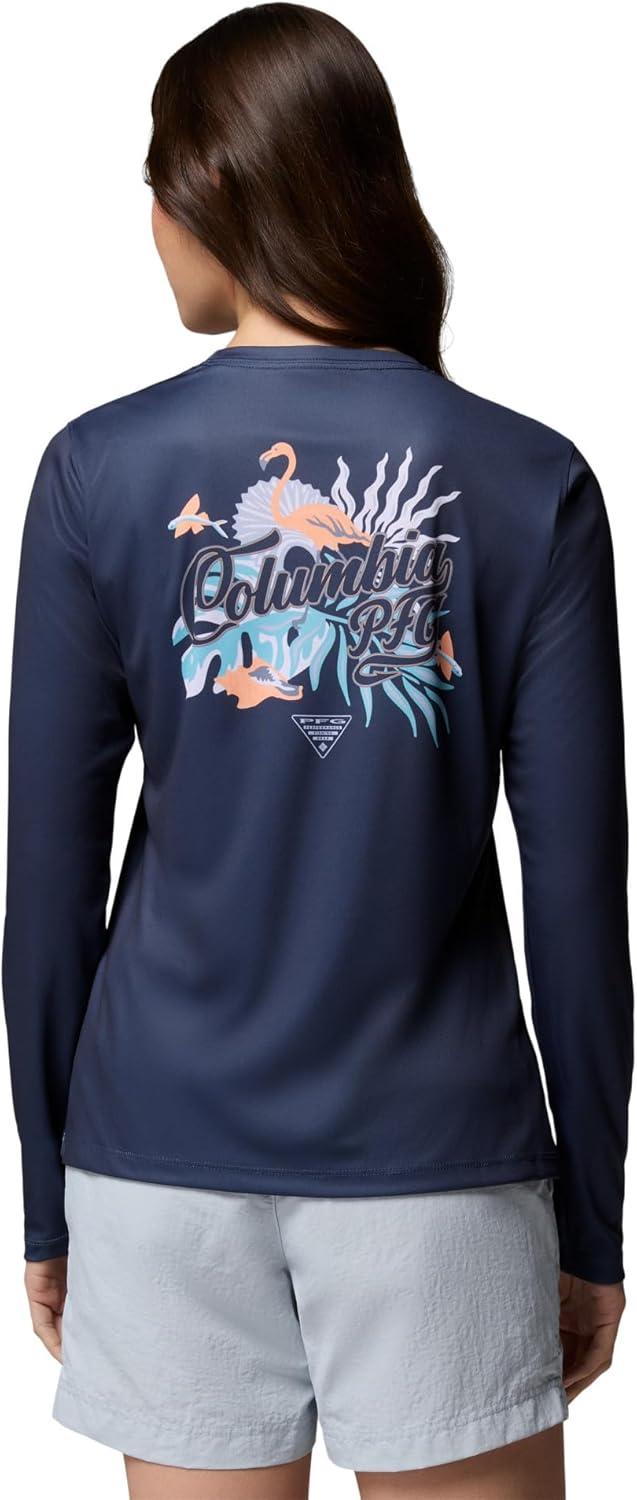 imageColumbia Womens PFG Tidal Tee Original Chill Long SleeveNocturnalPfg Inagua Script