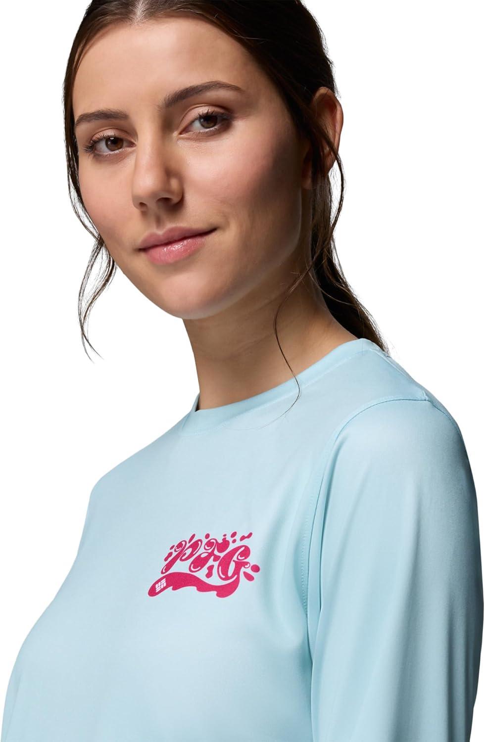 imageColumbia Womens PFG Tidal Tee Palm Waves Long SleeveMarine LightFlamingo Isle