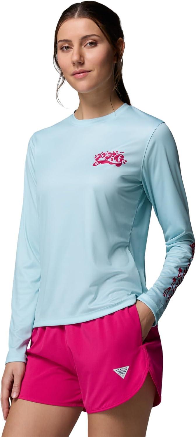 imageColumbia Womens PFG Tidal Tee Palm Waves Long SleeveMarine LightFlamingo Isle