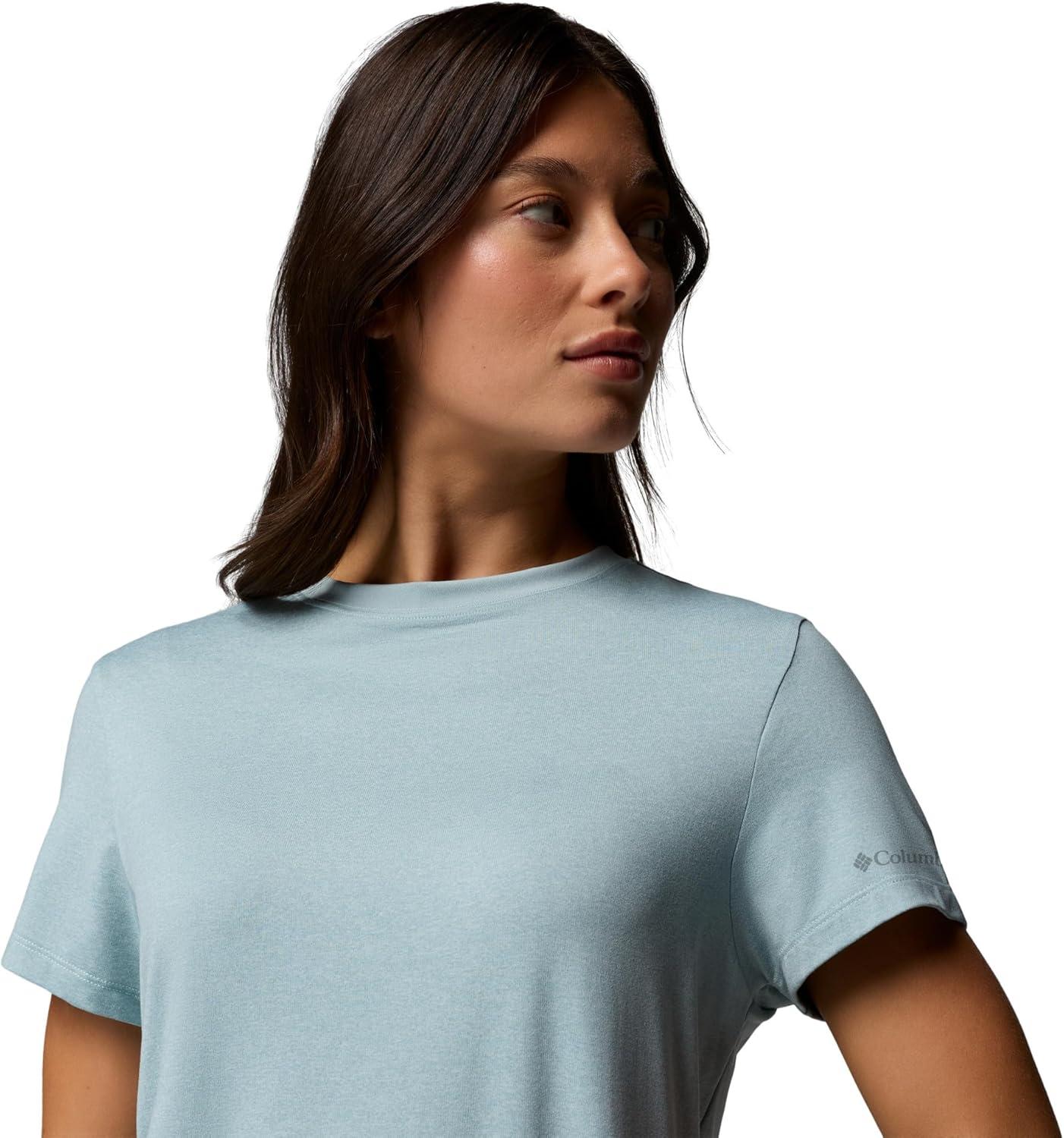 imageColumbia Womens Parsons Point Short Sleeve Logo TeeMarine Light Heather