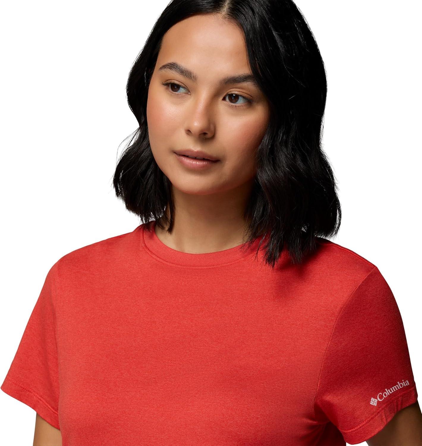 imageColumbia Womens Parsons Point Short Sleeve Logo TeePoppy Red Heather