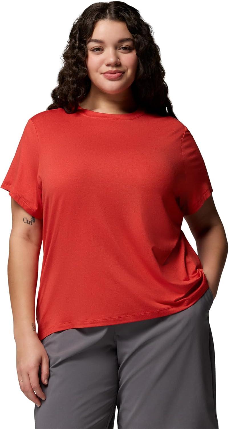 imageColumbia Womens Parsons Point Short Sleeve Logo TeePoppy Red Heather