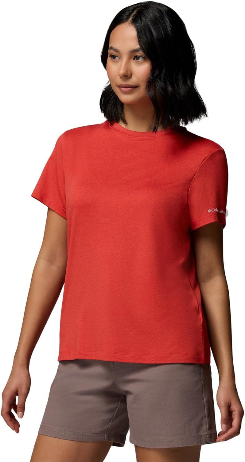 imageColumbia Womens Parsons Point Short Sleeve Logo TeePoppy Red Heather