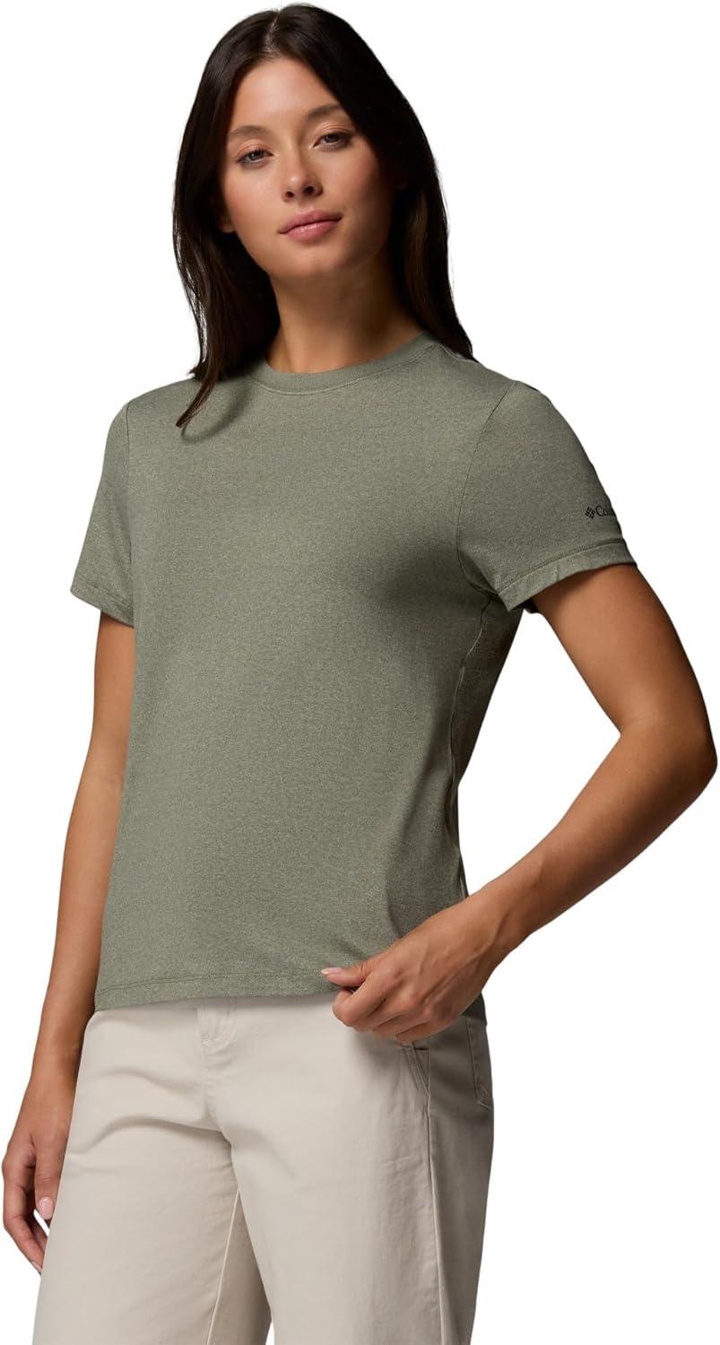 imageColumbia Womens Parsons Point Short Sleeve Logo TeeStone Green Heather