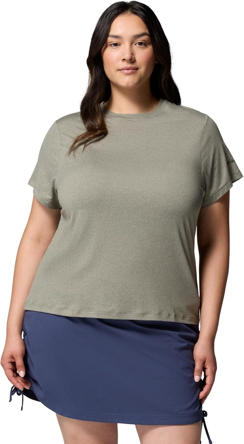 imageColumbia Womens Parsons Point Short Sleeve Logo TeeStone Green Heather