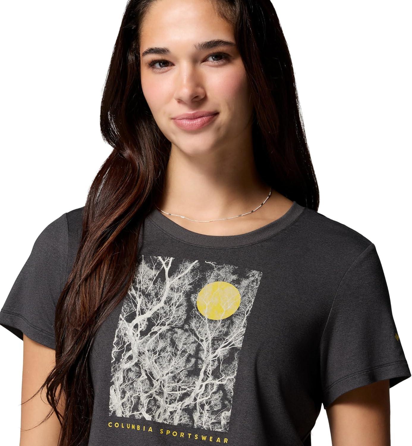 imageColumbia Womens Parsons Point Short Sleeve Scoop TeeBlack HeatherCanopy View
