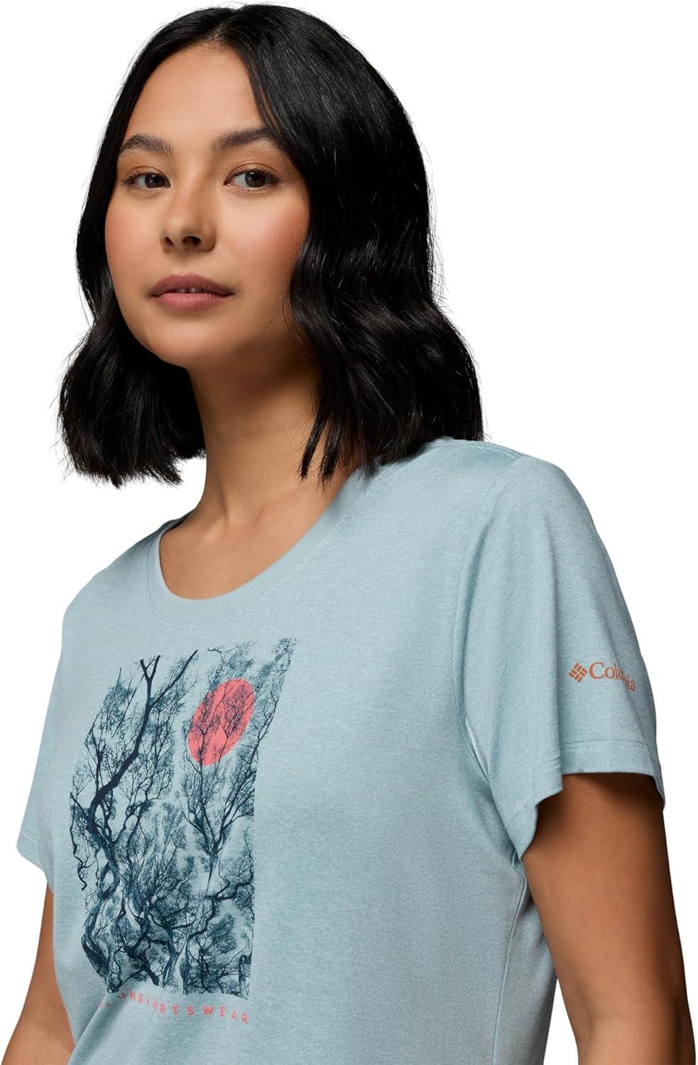 imageColumbia Womens Parsons Point Short Sleeve Scoop TeeMarine Light HeatherCanopy View
