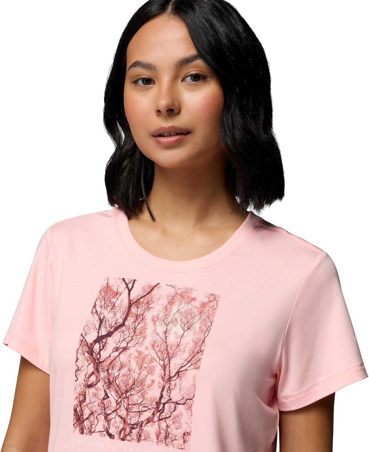 imageColumbia Womens Parsons Point Short Sleeve Scoop TeePink Sand HeatherCanopy View