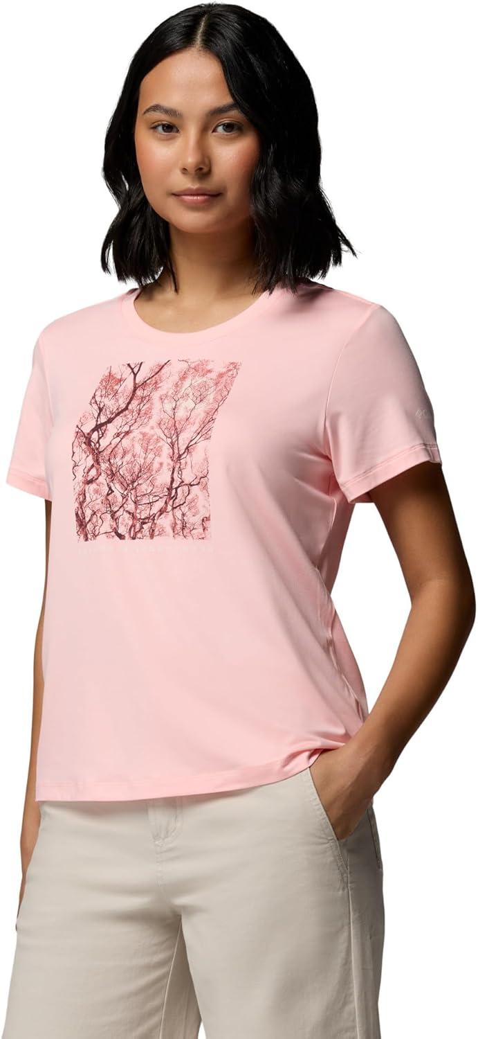 imageColumbia Womens Parsons Point Short Sleeve Scoop TeePink Sand HeatherCanopy View