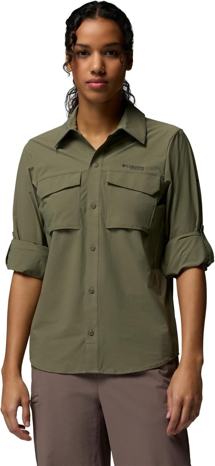 imageColumbia Womens Silver Ridge Elite Woven Long SleeveStone Green