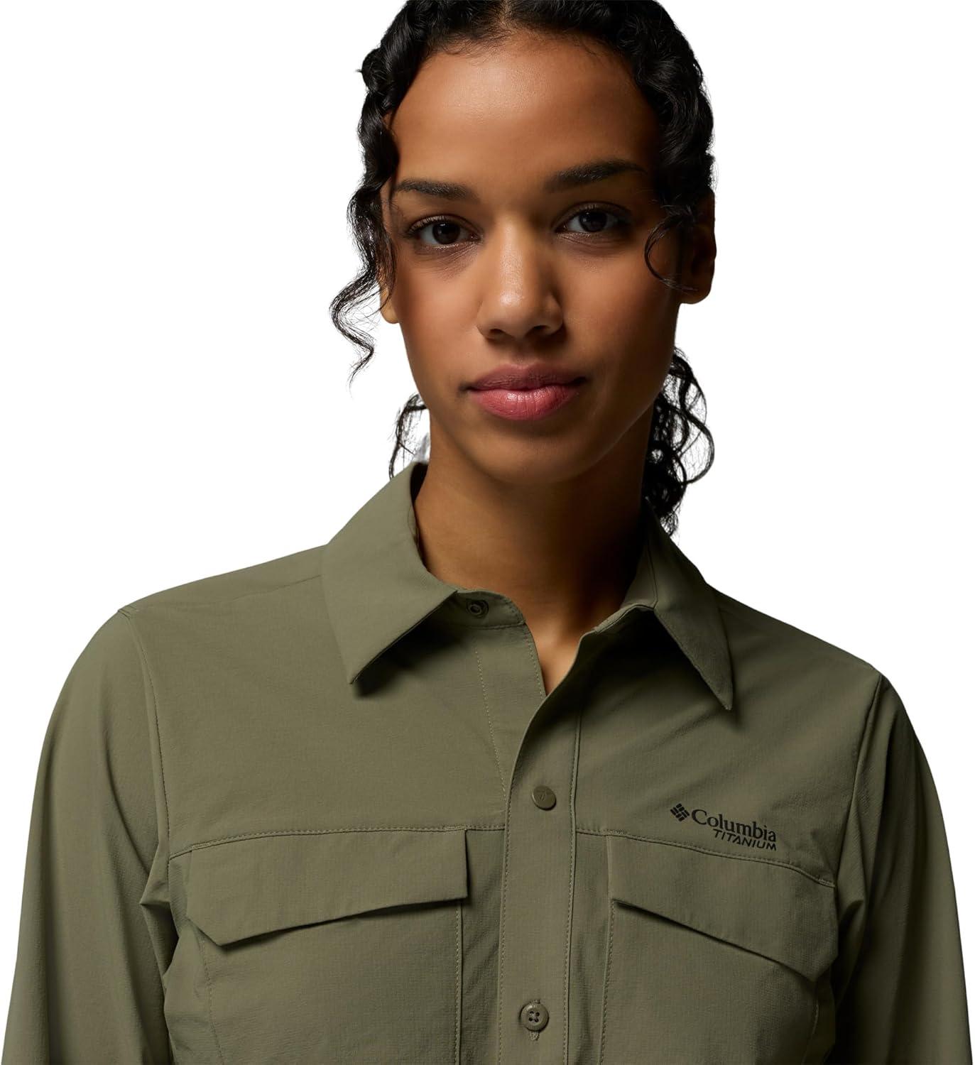 imageColumbia Womens Silver Ridge Elite Woven Long SleeveStone Green