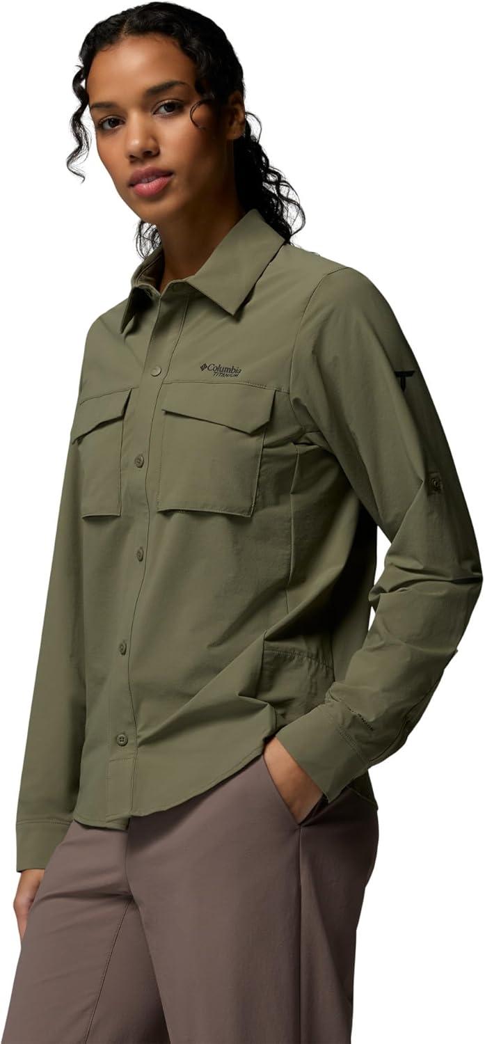 imageColumbia Womens Silver Ridge Elite Woven Long SleeveStone Green