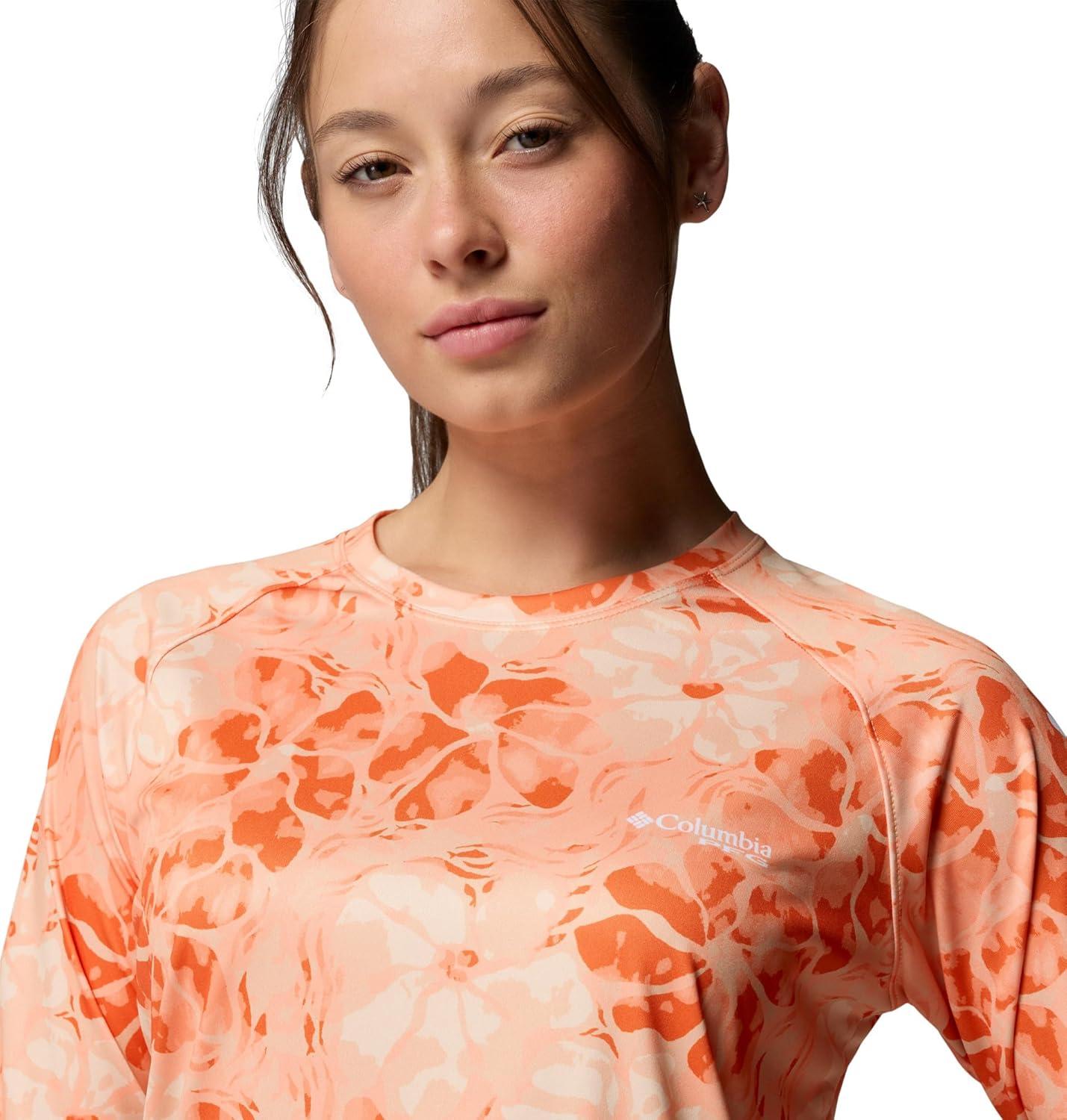 imageColumbia Womens Super Tidal Tee Long SleeveBright NectarHazyblooms
